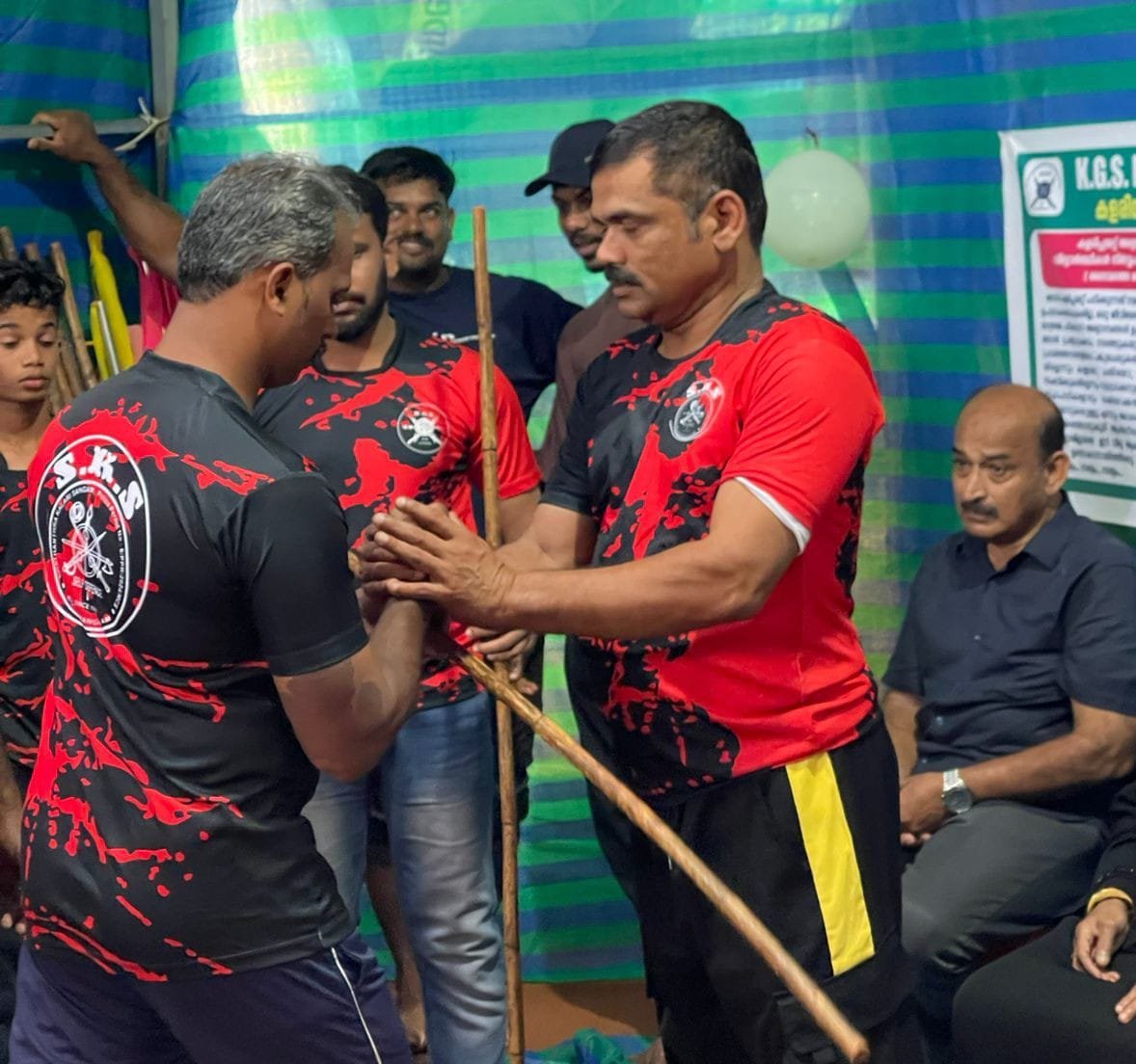 TP Dakwan Gurukkal giving blessings at KGS Kalari inauguration